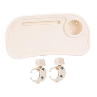 Imagem de Fenteer Bandeja universal para lanches em carrinhos de bebê, acessório profissional para carrinho de bebê, porta-copos para carrinho de bebê, Branco