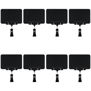 Imagem de BLLNDX 8 peças de clipes de exibição rotativos de duas cabeças reutilizáveis de plástico mini mercadoria suportes de sinal promocional para lojas de varejo, prateleiras, cestas de compras, etiquetas