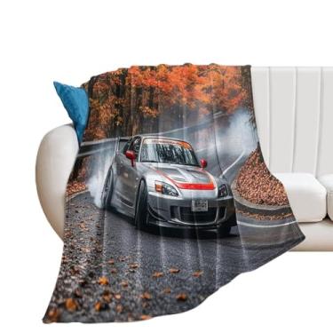 Imagem de HouLaiZhe Cobertor super macio de flanela à deriva JDM S2000 Cobertores leves de resfriamento para sofá-cama, cadeira, sofá, carro, viagens ao ar livre, leve, quente, 178 x 203 cm