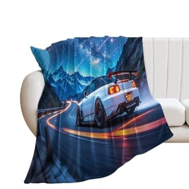 Imagem de HouLaiZhe Cobertor Super Macio Flanela JDM Carro S2000 Under The Stars Cobertores de Refrigeração Leve para Sofá-Cama Cadeira Sofá Carro Viagem ao Ar Livre Leve Quente 101,6 cm x 152,4 cm