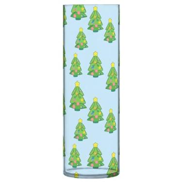 Imagem de Burbuja Vaso de flores de árvore de Natal, não quebrável, alto, redondo, transparente, vaso cilíndrico para decoração de casa, escritório, buquê de casamento