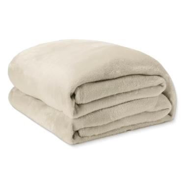 Imagem de Cobertor Casal Soft Microfibra Toque Aveludado Antialérgico Coberta Dupla Face Confortável Ótima para o Dia Dia - 1,80m x 2,00m (1, Caqui)