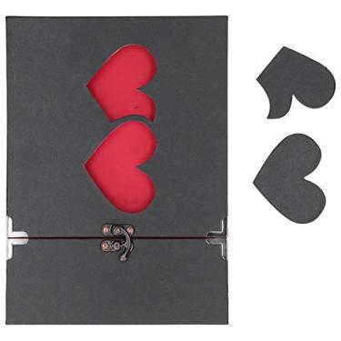 Imagem de Álbum de fotos Ainoli com moldura de coração duplo, decoração frontal, álbum de recortes adequado para artesanato DIY, livros de visitas