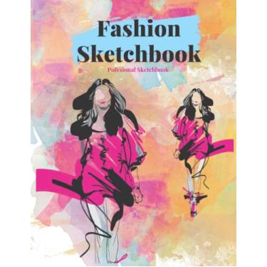 Imagem de Fashion Sketchpad: Female Sketchbook 14 Female Poses to create a new Fashion Trend. 100 Figure Template. Professional design and Black. Impermeable pages.: Fashion Sketchbook Female Figure Template