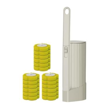 Imagem de KiBcsLic Escovas de Vaso Sanitário, Escovas de Limpeza para Vaso Sanitário, Limpador de Esfregão Doméstico, Amarelo, Tamanho real