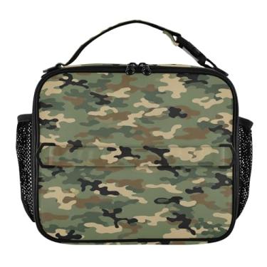 Imagem de Joisal Lancheira verde camuflada legal para mulheres meninas lancheira personalizada crianças masculinas lancheira para trabalho bolsa térmica portátil isolada para escola