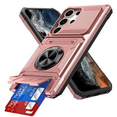 Imagem de COTDINFOR Capa para Samsung Galaxy S26 Ultra com suporte para cartão [loja 2 cartões] anel de 360° suporte resistente à prova de choque capa carteira protetora de corpo inteiro para Samsung Galaxy S26