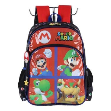 Imagem de Mochila Costas Infantil 2 Bolsos  Super Mario