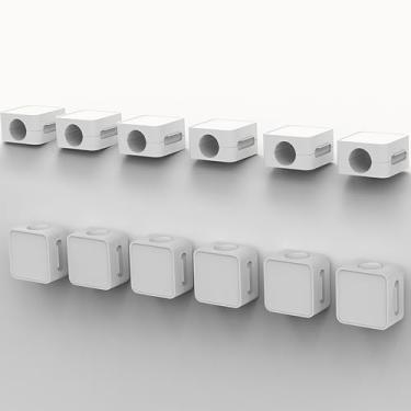 Imagem de GYX Pacote com 12 clipes magnéticos para gerenciamento de cabos USB, organizador de fios de mesa ajustável, suporte de cabo USB com suporte adesivo para cozinha, escritório, carro, mesa de cabeceira