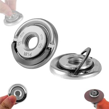 Imagem de Angle Grinding Tool Flange Nut, (2 PCS)1 Count 5/8 M14 Thread Grinder, Grinding Tool Locking, Portable Locking Plate Chuck Grinder, Quick Clamping(2pcs)
