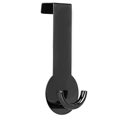 Imagem de Gancho sobre a porta, sala de estar, quarto, pendurar roupas, toalhas, bolsa de sapatos, chapéus, casacos, aço inoxidável, cozinha (preto brilhante), suporte traseiro para banheiro