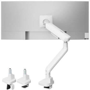 Imagem de monTEK Braço de monitor único, braço de monitor de mola mecânica para telas Ultrawide de 17 a 40 polegadas, suporte de mesa para monitores ajustáveis comporta até 11 kg com braçadeira C/suporte de