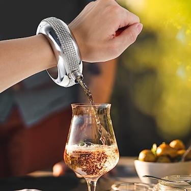 Imagem de Cantil de pulseira para mulheres 304 em aço inoxidável 304 cantil de pulseira decorativo criativo com tampa de strass frasco de festa presente para mulheres meninas festa de aniversário