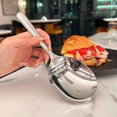 Imagem de Pá de arroz de aço inoxidável durável, colher de arroz para servir em cantina para casa e cozinha (estilo 1)