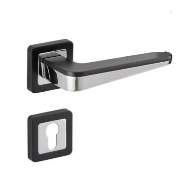 Imagem de Fechadura preta magnética silenciosa para quarto, fechadura de porta interna de liga de zinco (liga de zinco CA13 212)