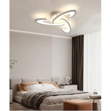 Imagem de Luminária de teto LED com intensidade regulável para quarto, lustre moderno com controle remoto, luminária preta para sala de estar, escritórios, corredores, cafés, luminária próxima ao teto