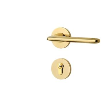 Imagem de Fechadura de porta interna para quarto, fechadura dourada, fechadura dividida, fechadura de madeira, fechadura magnética silenciosa (fechadura magnética)