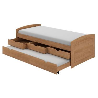 Imagem de Bicama Solteiro 3 Gavetas em Madeira Maciça Ulli Inter Link