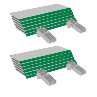 Imagem de Kit 12 Bandejas Gondola FIT 40 Branco 12X 25x90 Pe Verde