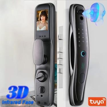 Imagem de Fechadura Digital Eletrônica Wifi Reconhecimento Facial Bateria Recarr