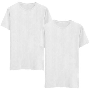 Imagem de Kit 2 Camisetas Premium Masculina Branca Lisa Confortável - W2 Store, 