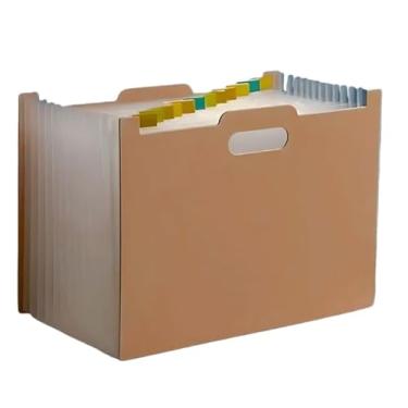 Imagem de Organizador de Folhas A4 Pasta Arquivo 13 e 24 Divisórias Pasta Sanfonada para Escritório, Casa e Escola, Facilita Classificação de Documentos(MARROM,13 DIVISÓRIAS)