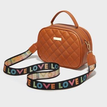 Imagem de Pequena bolsa tiracolo para celular feminina mini bolsa transversal, Marrom