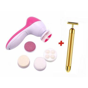Imagem de Kit Escova Limpeza Facial 5x1 + Massageador Facial Vibrata - Beauty Ca