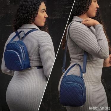 Imagem de Bolsa Mochila Feminina Pequena Transversal Mão Vários bolsos Resistent