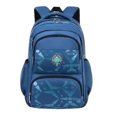 Imagem de Mochila Masculina Bolsa Escolar Meninos Grande Espaço Lápis Fichario Porta Notebook-Masculino