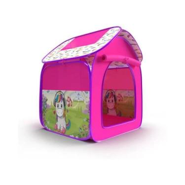 Imagem de Barraca Infantil Dobravel Portatil Casa Unicornio Rosa Zippy Toys BS22