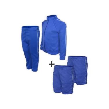Imagem de Kit Uniforme Escolar Helanca Elanca Completo Azul Royal, 04
