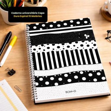 Imagem de Caderno Universitário Espiral 15 Matérias 240 Folhas Capa Dura Escolar