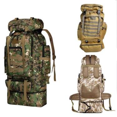 Imagem de Mochila militar camping 100 litros camuflada tatica gigante bolsa impe