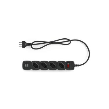 Imagem de Protetor Eletrico Intelbras Epe204 4 Tomadas 2 Usb Preto - INTELBRAS -