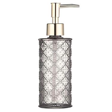 Imagem de Dispensador de sabão com bomba, saboneteira líquida recarregável para balcão de banheiro, pia de cozinha 280 ml (cinza)