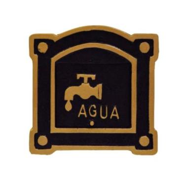 Imagem de Visor Leitura Agua Dallas Ouro Alumínio Fundido 19x19cm - Metal Mig