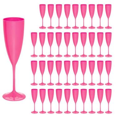 Imagem de Taça Espumante 50pçs Acrilico Cristal Premium 170ml Neoplas, Rosa