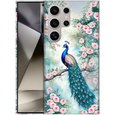 Imagem de GlamCase - Capa com suporte com estampa floral pavão para S24Ultra5G branca