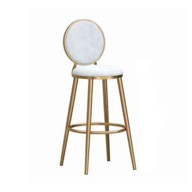 Imagem de Banquetas de bar 75 cm moda doméstica banco de bar alto cadeira ilha de encosto alto cadeira de café cadeira de bar cadeiras de bar (branca)