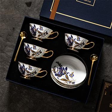 Imagem de Xícara de café chaleira xícara de café da manhã xícara de porcelana conjunto de chá da tarde/D/cinza claro (D cinza claro)