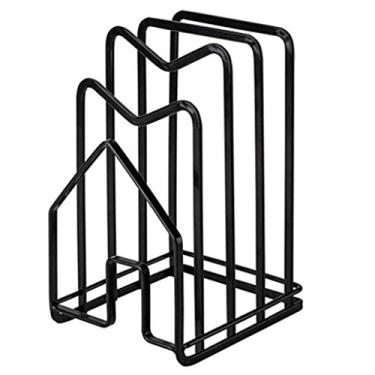 Imagem de Tampa de panela de utensílios de cozinha - mantenha seus armários organizados com prateleira de armazenamento vertical de metal para segurar tampas de panelas, pratos, tábuas de corte (cor: A) (B) (A)