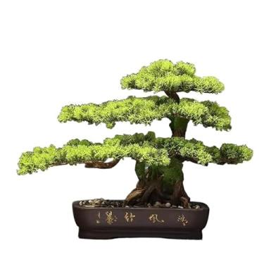 Imagem de Bonsai artificial de pinheiro de boas-vindas para sala de estar, decoração de pinheiro falso, decoração de plantas internas, decoração de paisagismo de árvore