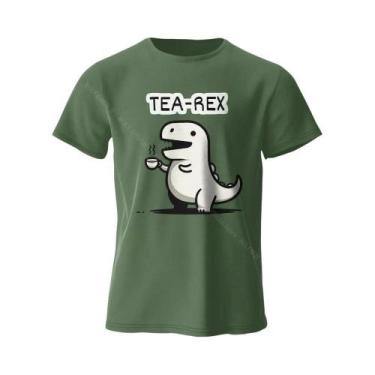 Imagem de Camiseta Masculina Macia E Respirável 100% Algodão Com Estampa De Dino