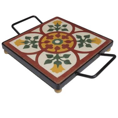 Imagem de Descanso De Panela Apoio De Mesa Ladrilho Hidráulico P- Travessa Ladrilho B2