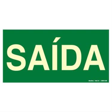 Imagem de Placa De Pvc Fotoluminescente Auto-adesiva 20x40 Saida - 360 Al - Sinalize Placa Fotolum.20x40 (saida) Sinalize 360al