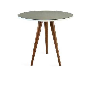 Imagem de Mesa Lateral De Canto Tripé 50X50Cm Espelhada Branco