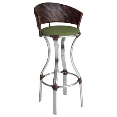 Imagem de Banqueta Alta Conforto De Alumínio E Fibra Sintética Pedra Ferro/verde