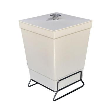 Imagem de Lixeira Para Banheiro De Plástico Com Suporte Apoio Black - Stolf Areia