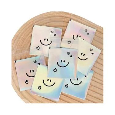 Imagem de Sacos Transparentes Autoadesivos Para Embalagem De Biscoitos Com Rosto